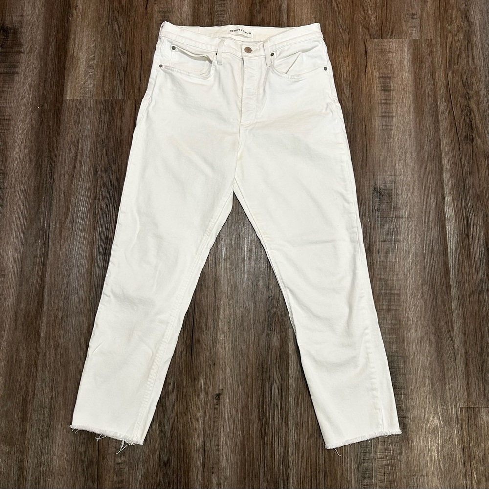 52 Aritzia Denim Forum The Yoko High Rise Slim White Women’s Size 31 - Picture 3 of 11